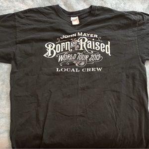 John Mayer Born and Raised World tour 2013 Local Crew T-Shirt